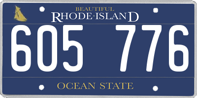 RI license plate 605776