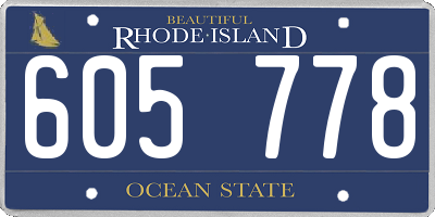 RI license plate 605778
