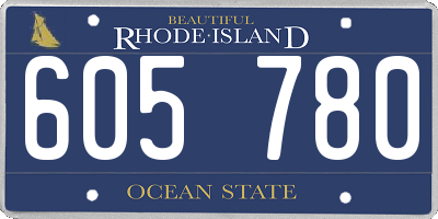 RI license plate 605780
