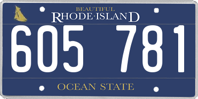RI license plate 605781