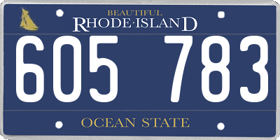 RI license plate 605783