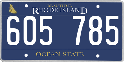 RI license plate 605785