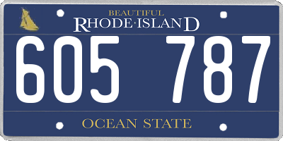RI license plate 605787