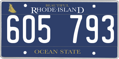 RI license plate 605793