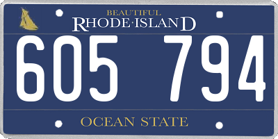 RI license plate 605794