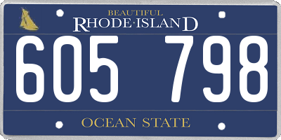 RI license plate 605798