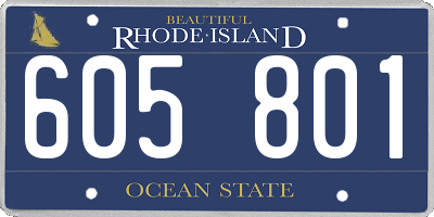 RI license plate 605801