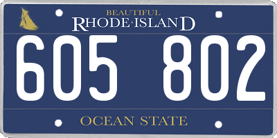 RI license plate 605802