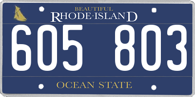 RI license plate 605803