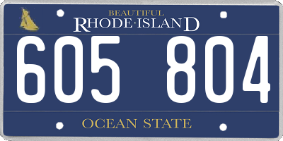 RI license plate 605804