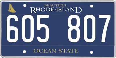 RI license plate 605807
