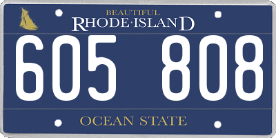 RI license plate 605808