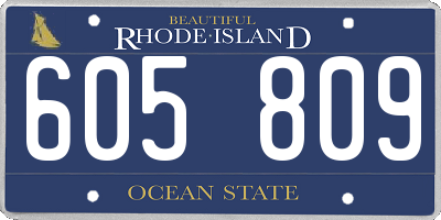 RI license plate 605809