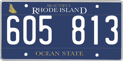 RI license plate 605813