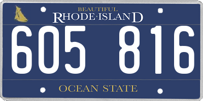 RI license plate 605816