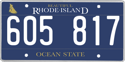 RI license plate 605817