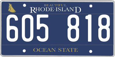 RI license plate 605818