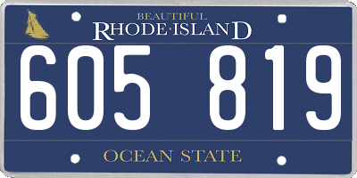 RI license plate 605819
