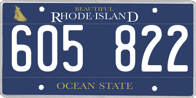 RI license plate 605822