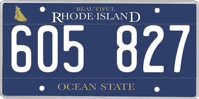 RI license plate 605827