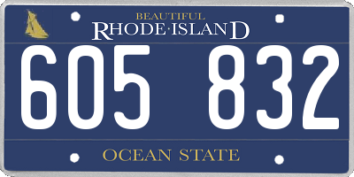 RI license plate 605832