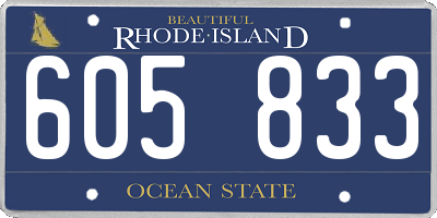 RI license plate 605833