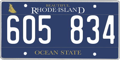 RI license plate 605834