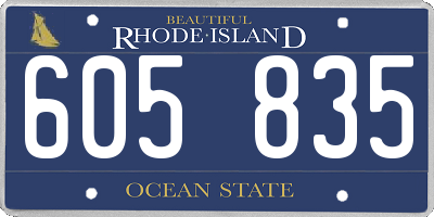 RI license plate 605835