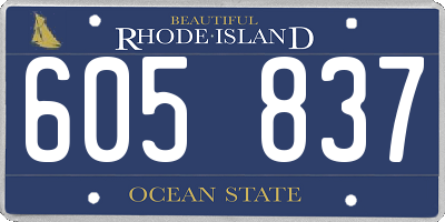 RI license plate 605837