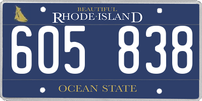 RI license plate 605838