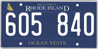 RI license plate 605840