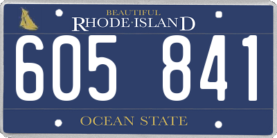 RI license plate 605841