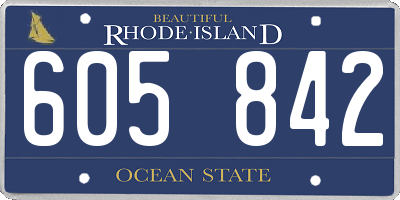 RI license plate 605842