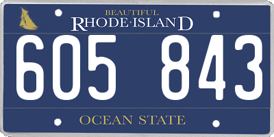 RI license plate 605843