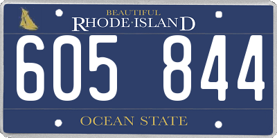RI license plate 605844