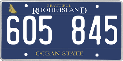 RI license plate 605845
