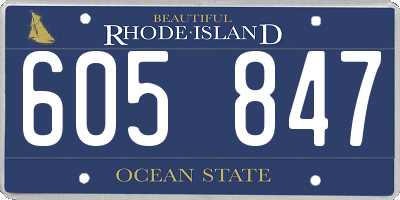 RI license plate 605847