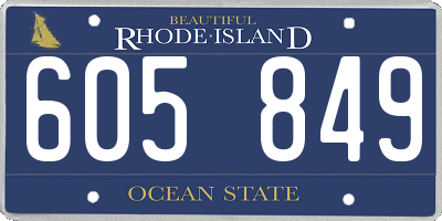 RI license plate 605849