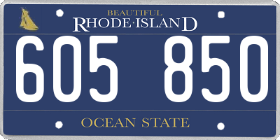 RI license plate 605850