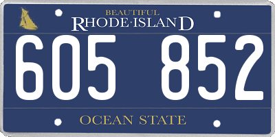 RI license plate 605852