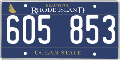 RI license plate 605853