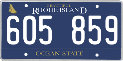 RI license plate 605859