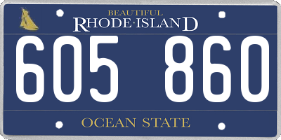 RI license plate 605860