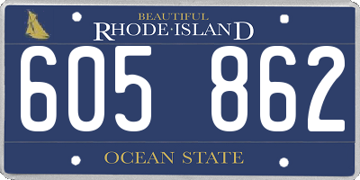 RI license plate 605862