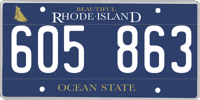 RI license plate 605863