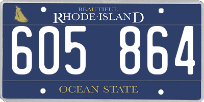RI license plate 605864