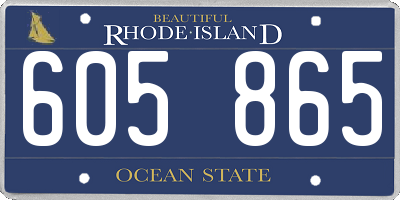 RI license plate 605865