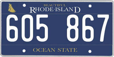 RI license plate 605867