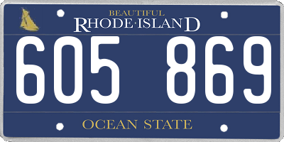 RI license plate 605869