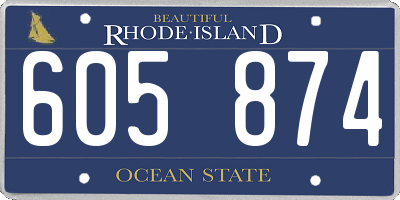 RI license plate 605874